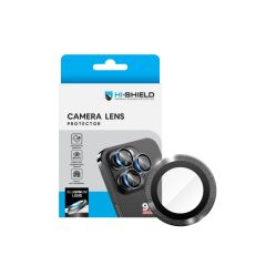 Hishield Aluminium Lens Protector กระจกกันรอยเลนส์กล้อง iPhone 16 / iPhone 16 Plus - Diamond Black